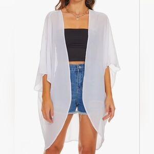 $9 MOSS ROSE WHITE KIMONO